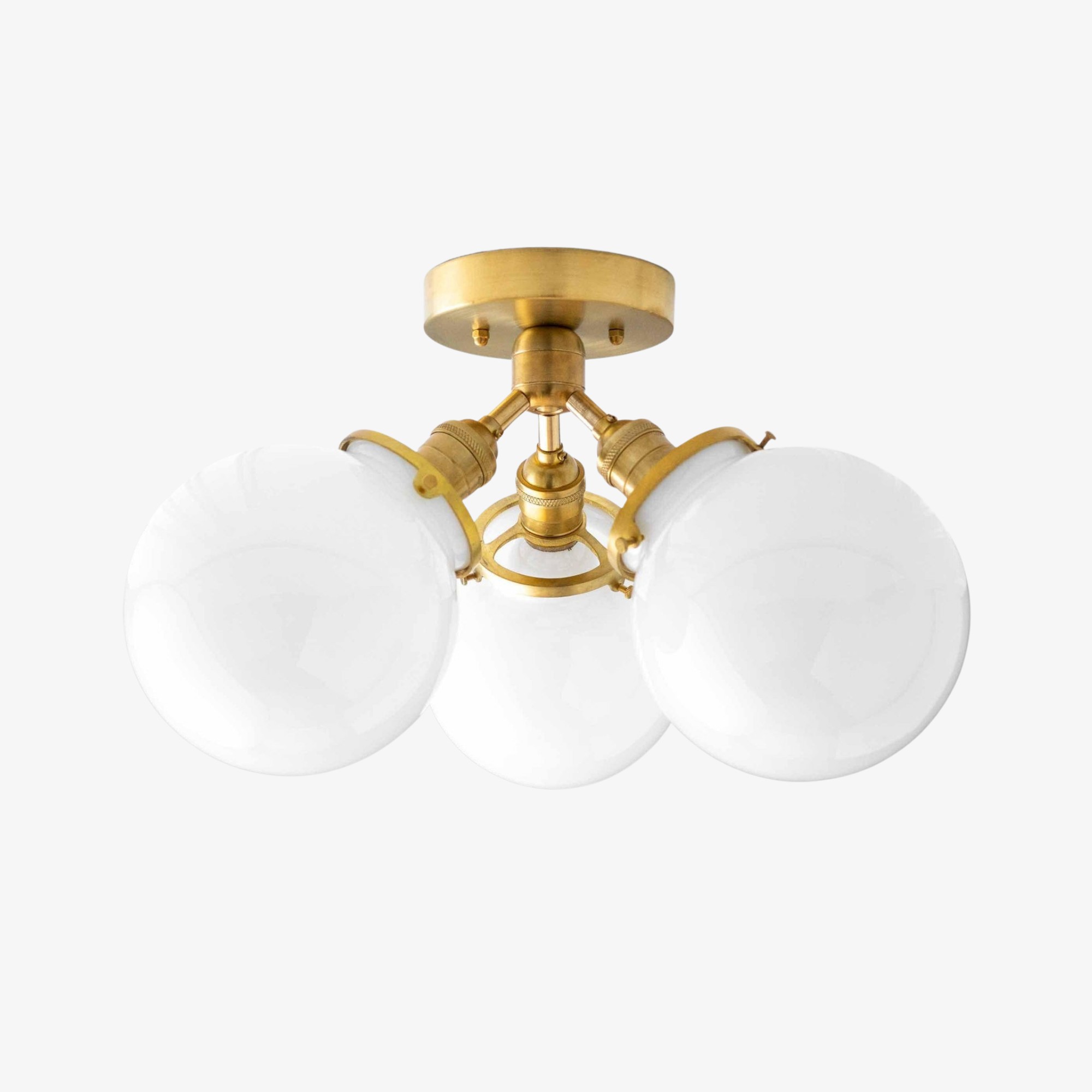 Glorica glazen bollamp - Mid-Century semi-flush plafondlamp HL1735