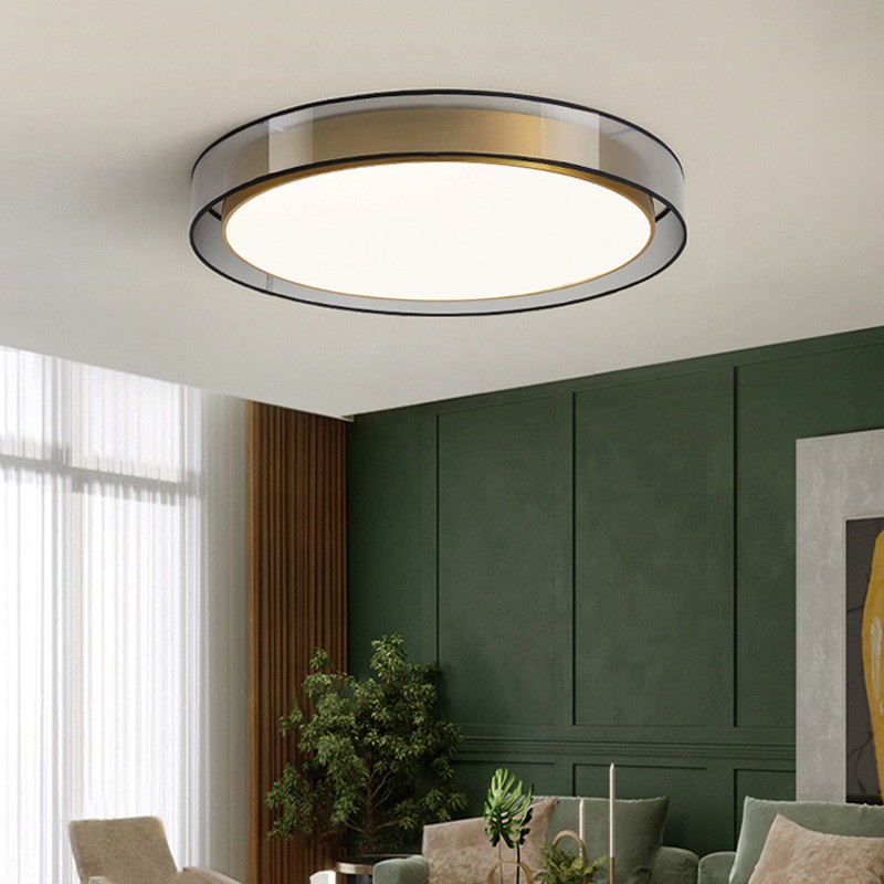 Moderne luxe ronde schijf messing plafondlamp HL172