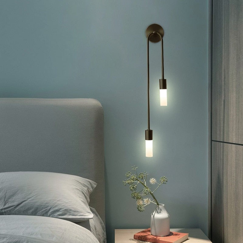 Moderne U-vormige LED-wandlamp met luster HL699