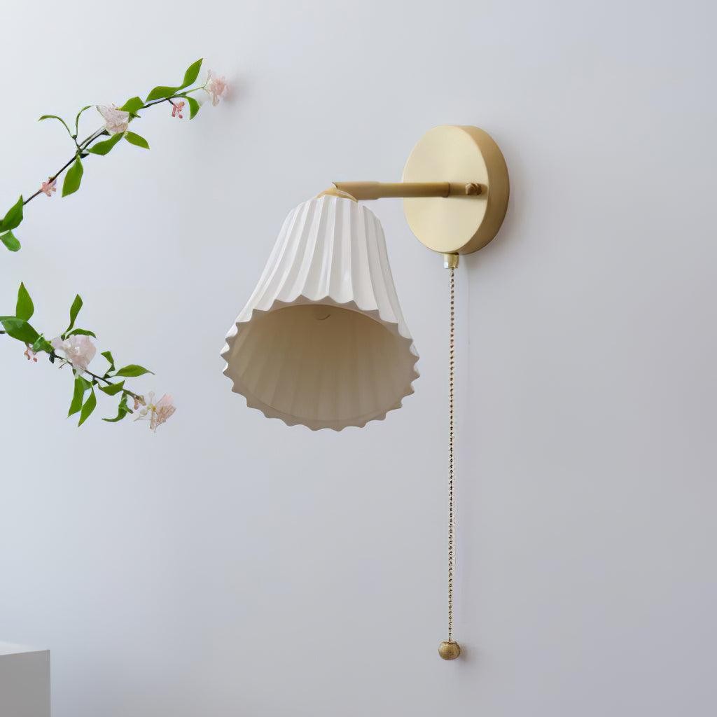 Moderne trekkoord metalen keramiek binnenwandlamp voor slaapkamer HL863