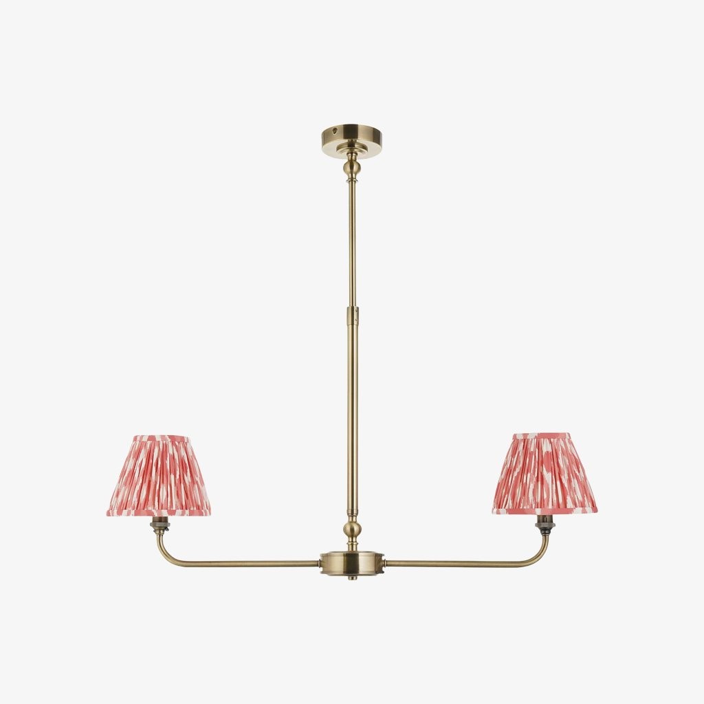 Zevatik Classic kroonluchter van stof met ikat-patroon - Kroonluchter met metalen beugel HL2116