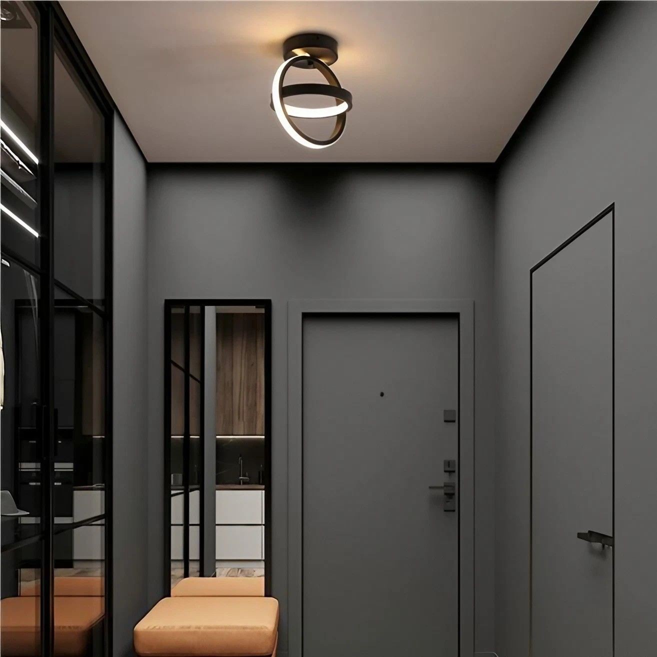 Nordic Ribbon gekruiste cirkel plafondlamp HL195