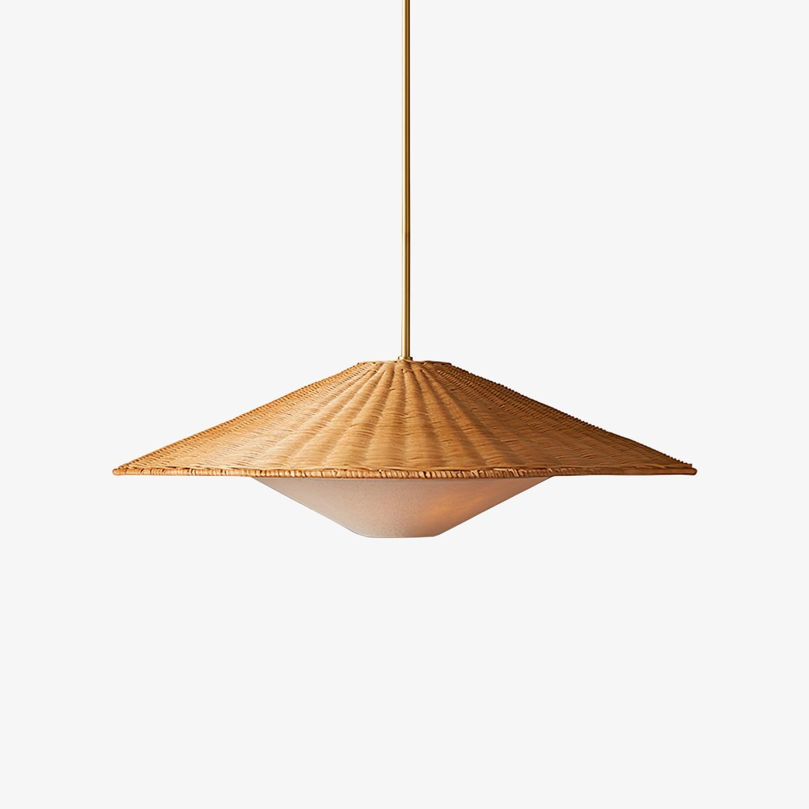 Hanglamp in de vorm van een rotan hoed, geschikt voor de woonkamer HL796