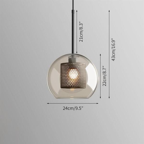 Vintage Glazen Hanglamp Industriele Woonkamer HL41