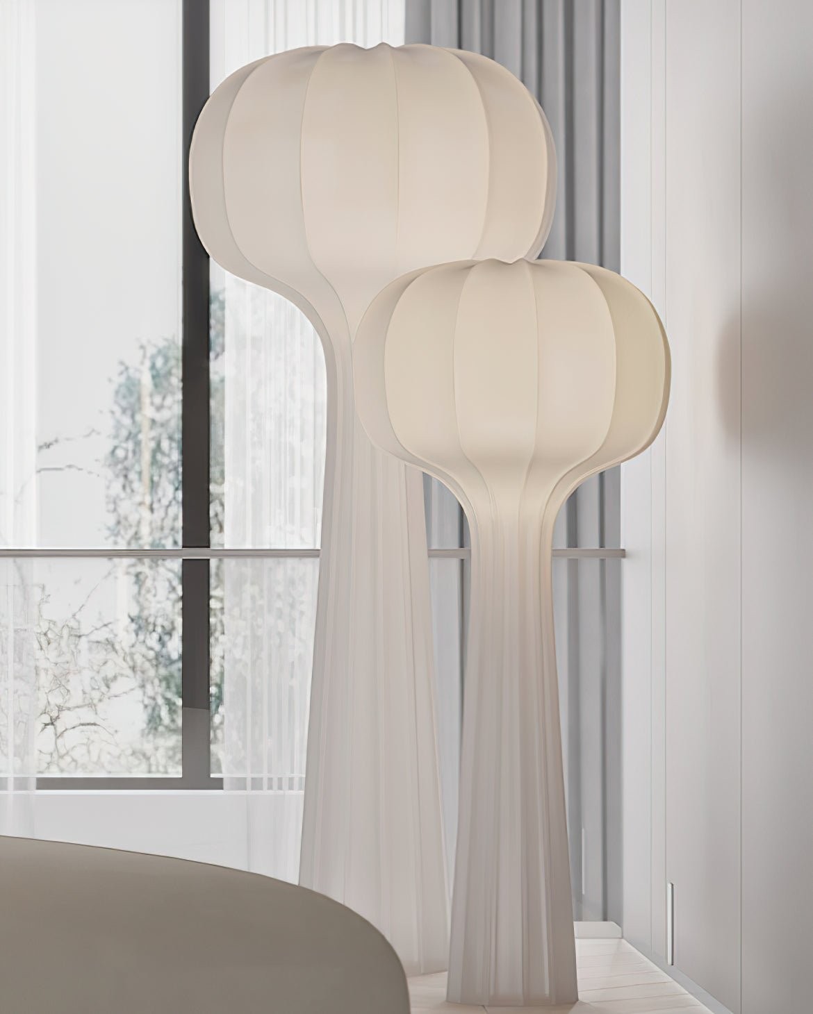 Klassieke gestreepte zijden vloerlamp HL730