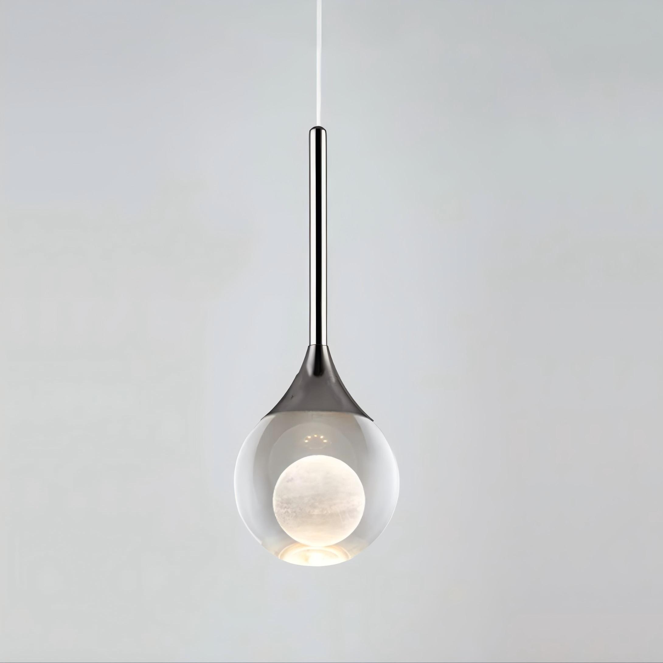 Nordic Crystal Moon Ronde Heldere Glazen Kunst Hanglamp HL923