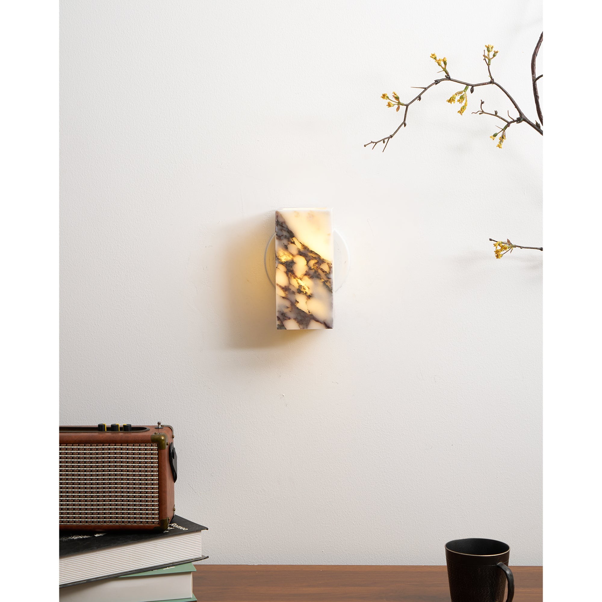 Vierkante marmeren wandlamp HL3178