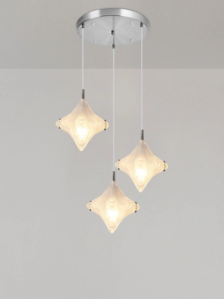Art Deco Star Trap Hanglamp - Gematteerd Glazen Hanglamp - Astris Altair HL1795