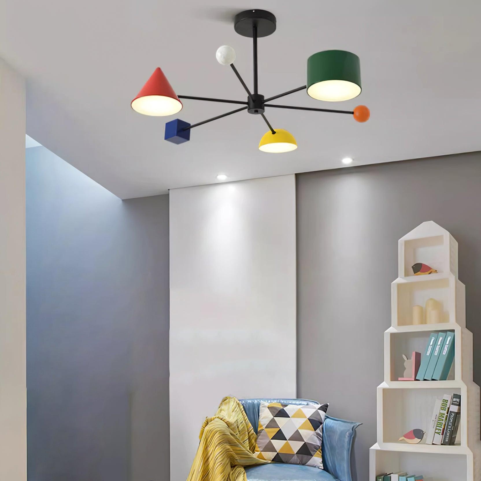 Geometrische kleurrijke plafondlamp HL525