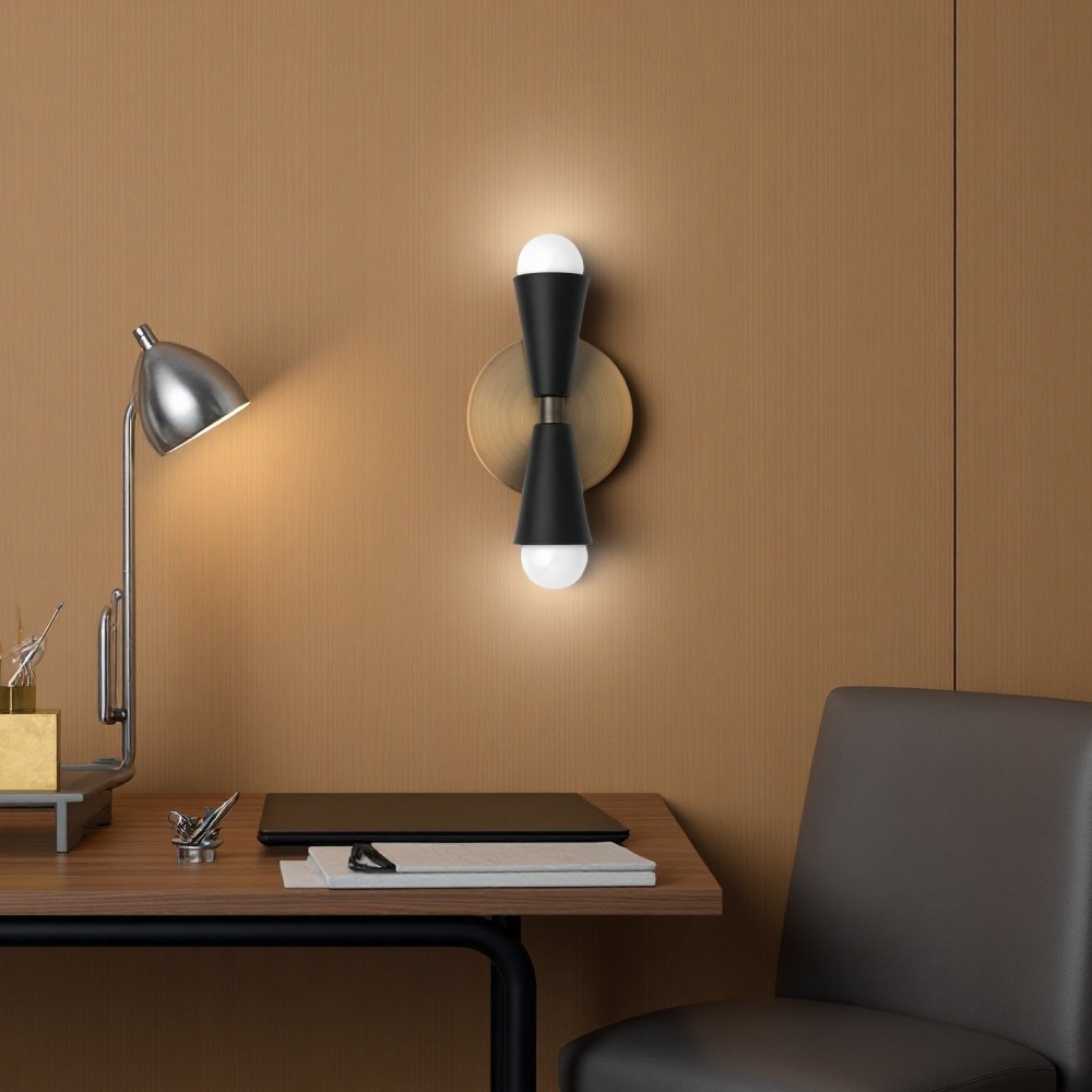 Rustieke messing wandlamp - kegelvormige striklamp voor boerderij HL1093
