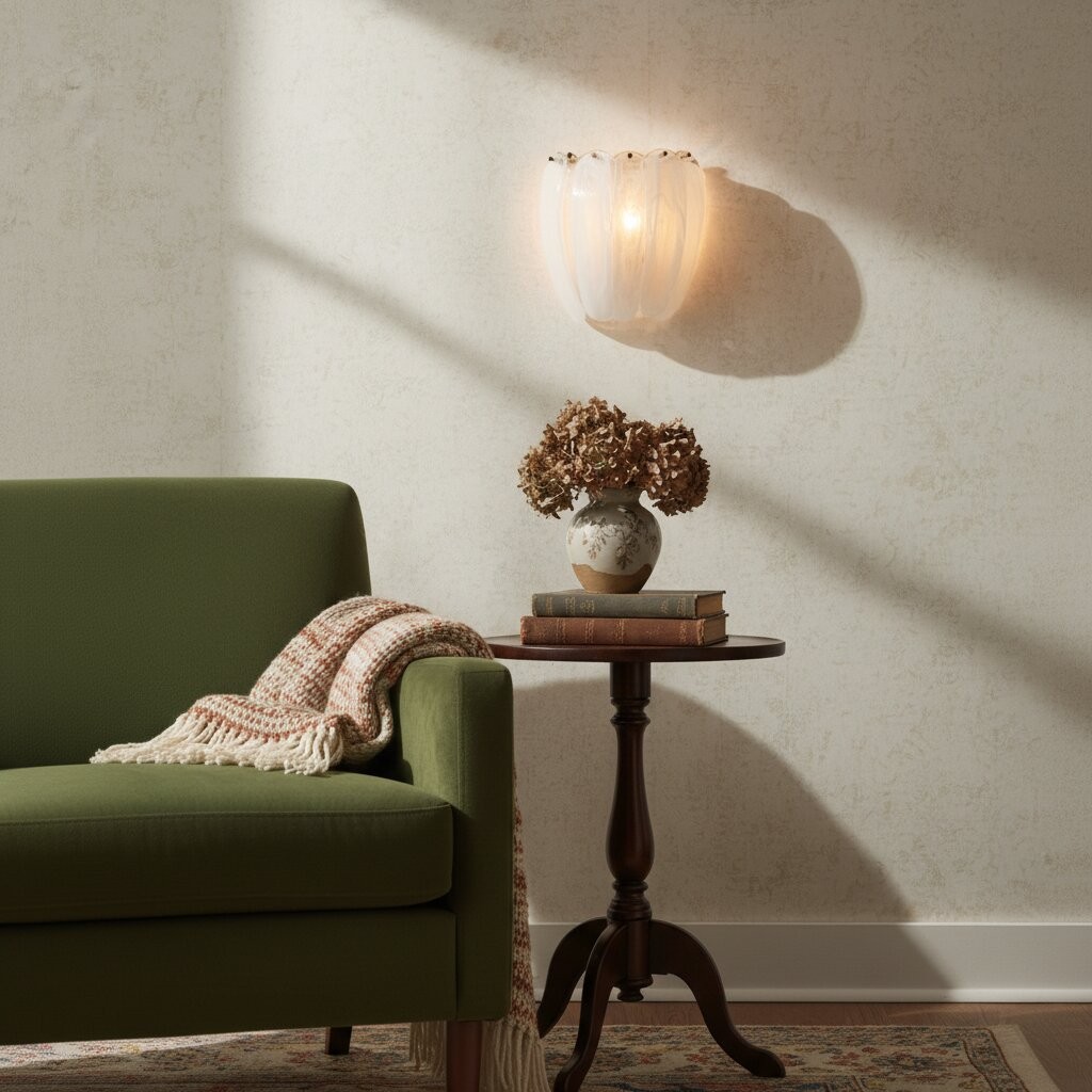 Velora Alabaste Tones gebogen glazen wandlamp - Sculpturaal elegant metalen detail voor slaapkamer of hal HL2520