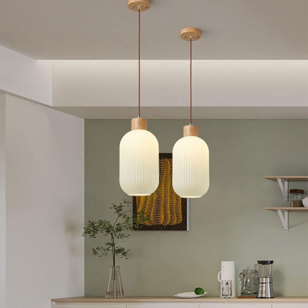 Nordic witte lantaarnachtige glazen hanglamp HL666