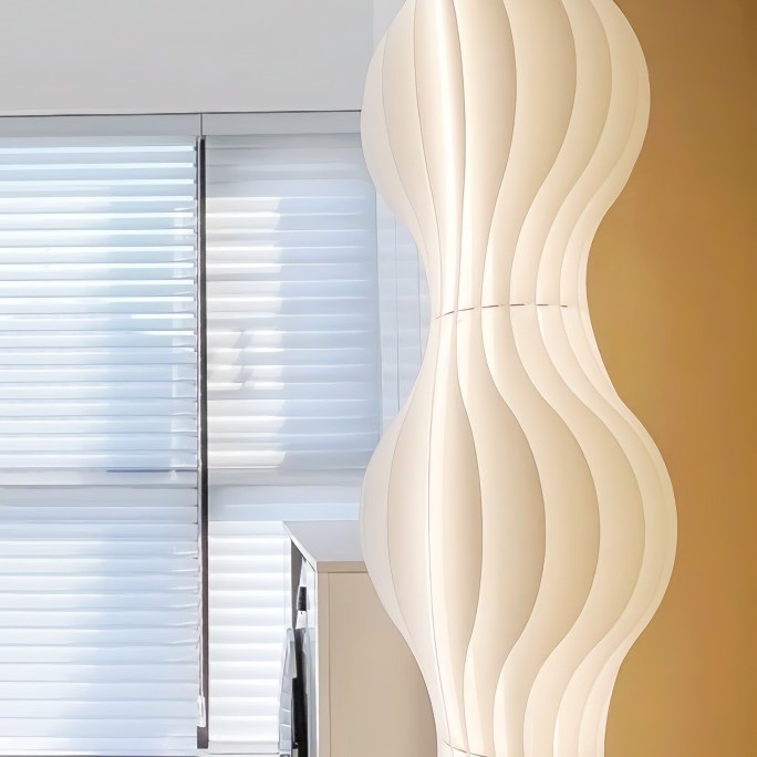 Vapor Vloerlamp Wit Gegolfd