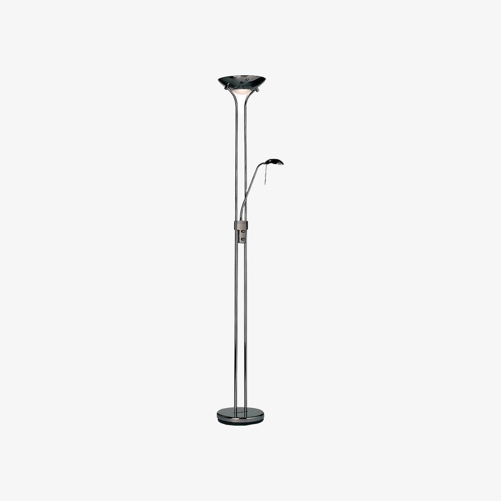 Linexis Art Deco vloerlamp van metaal en opaalglas - Dubbele lichtbron voor moderne interieurs HL2137