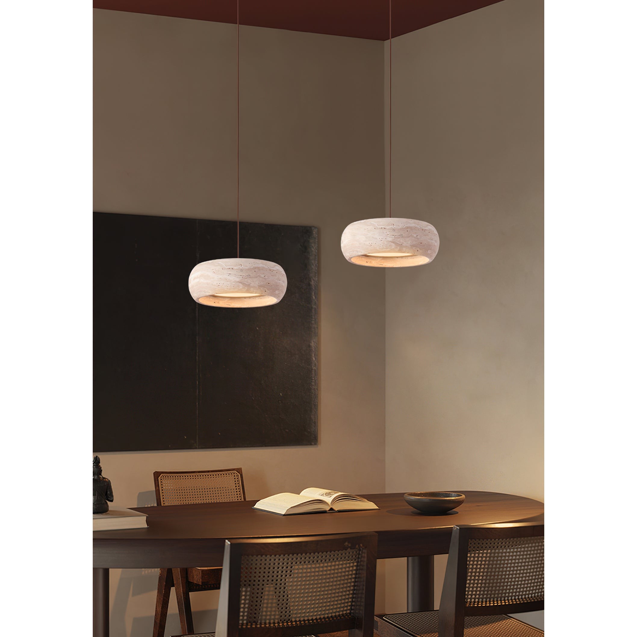 Travertin trommelvormige hanglamp HL3161