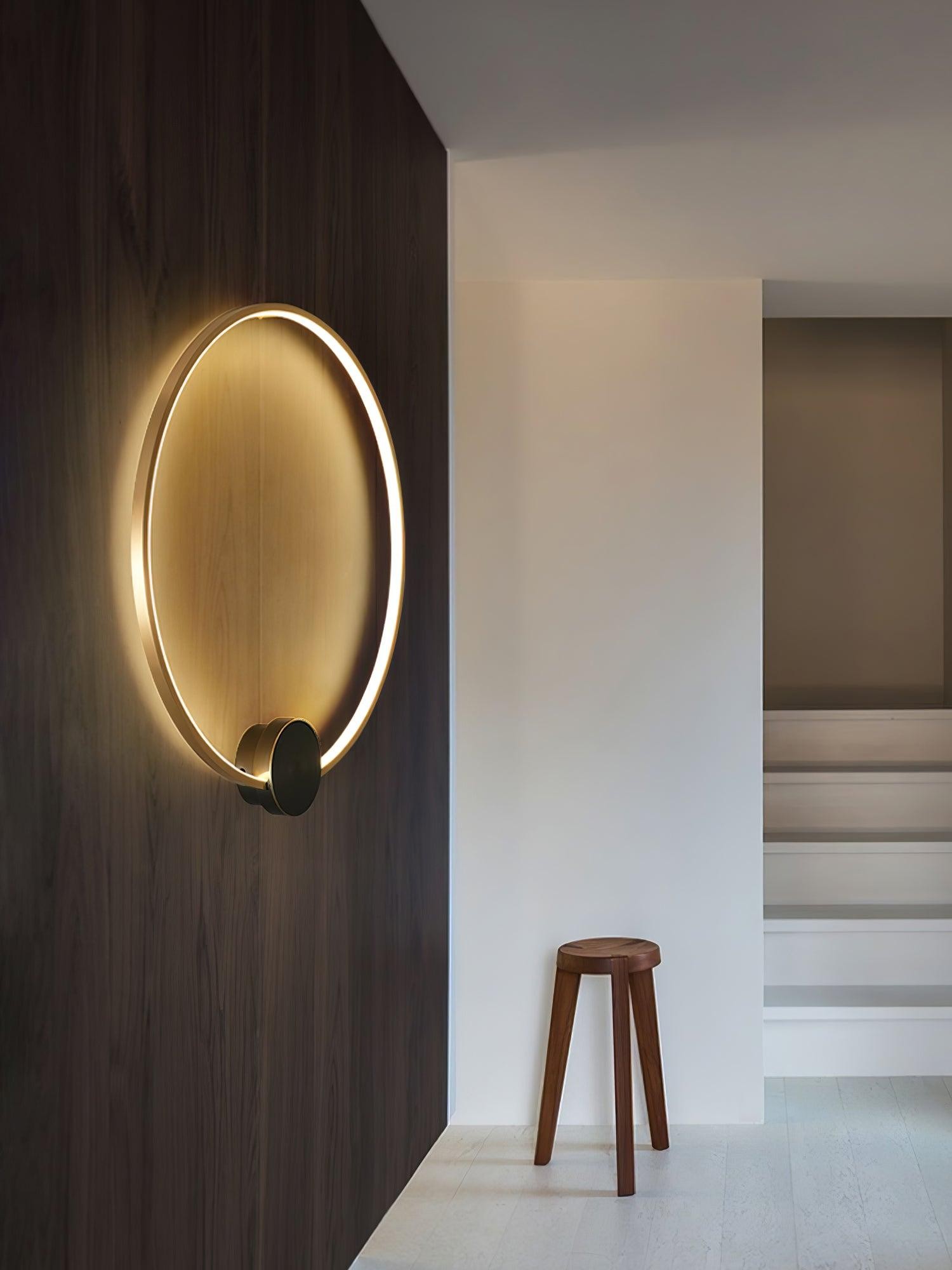 Minimalistische creatieve eenvoudige messing ronde LED-wandlamp HL776