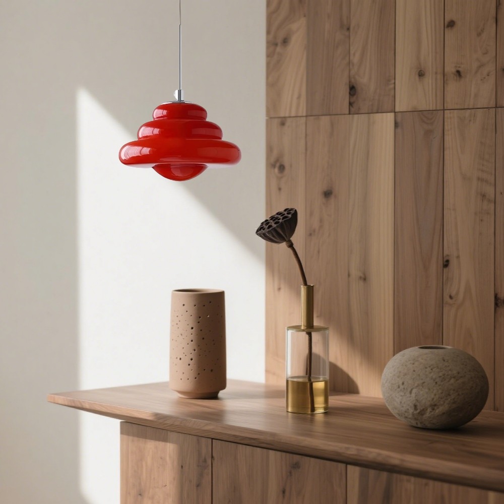 Art Deco glazen hanglamp - Bauhaus Donut kleurrijk ontwerp HL1334