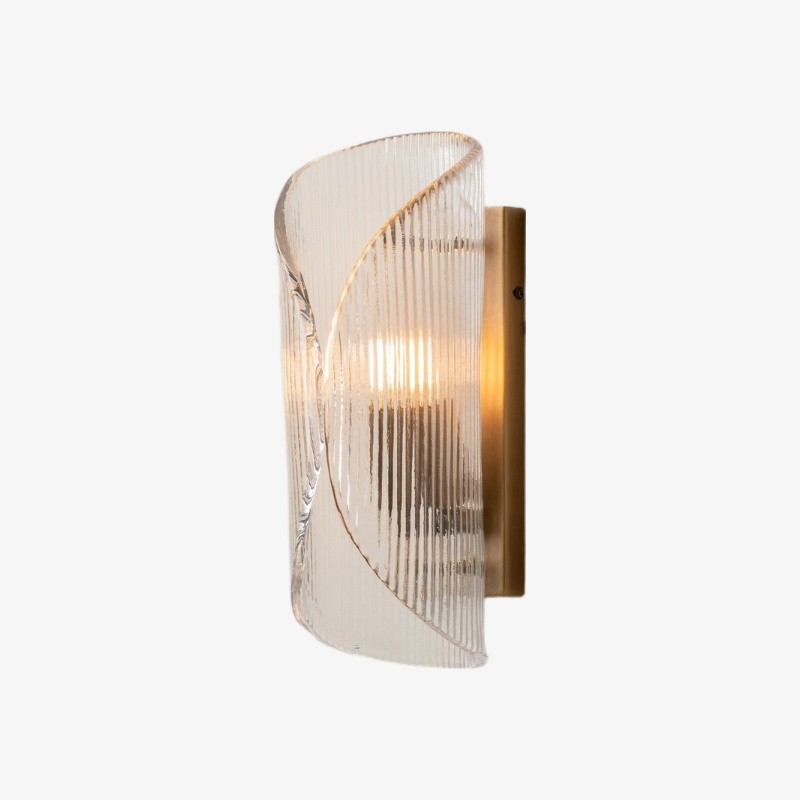 Velora Cilindervormige Glazen Wandlamp - Verfijnde Messing Wandlamp voor Hal of Naast het Bed HL1922
