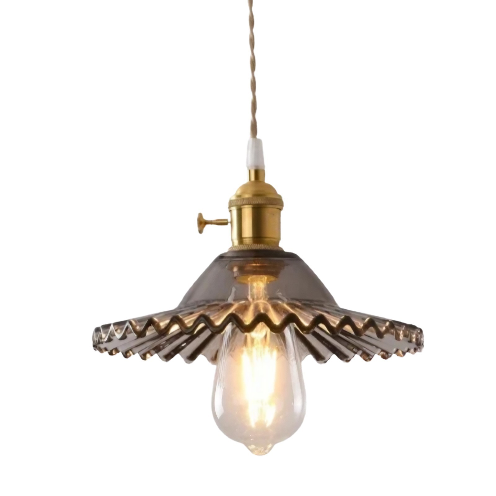 Nordic Bloemblaadje Geplooide Glazen Hanglamp HL286