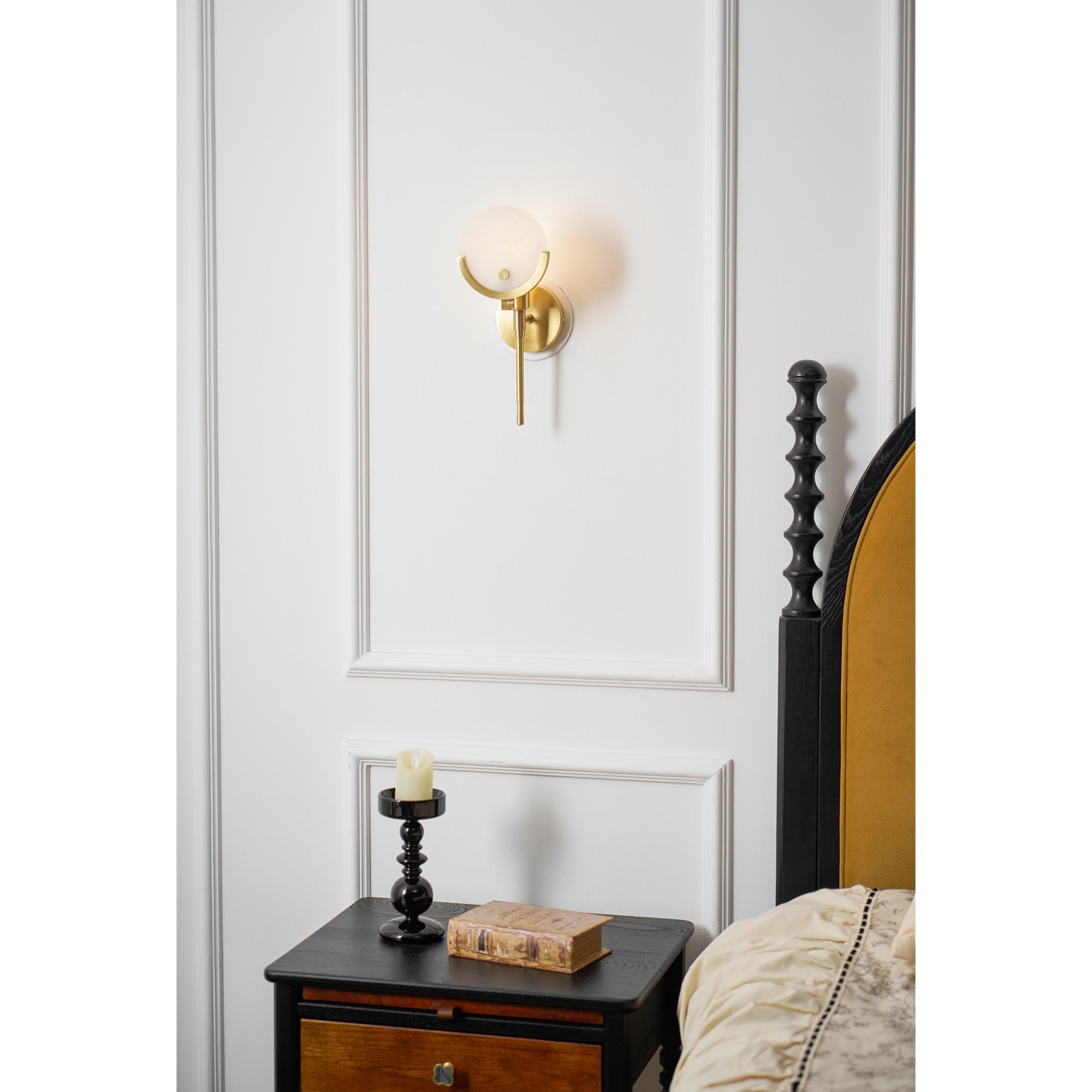 Ava messing alabaster wandlamp HL2941
