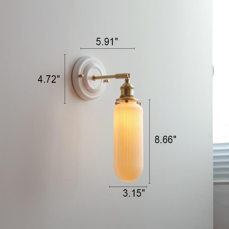 Vintage Japanse keramische messing wandlamp met 1 lamp HL1400