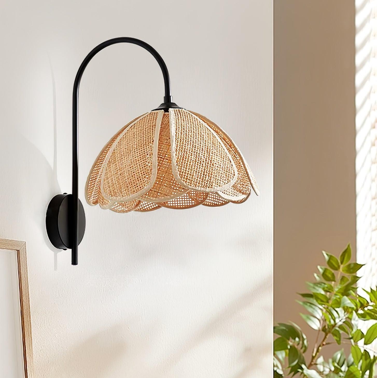 Rotan Bloemblaadje Wandlamp HL795