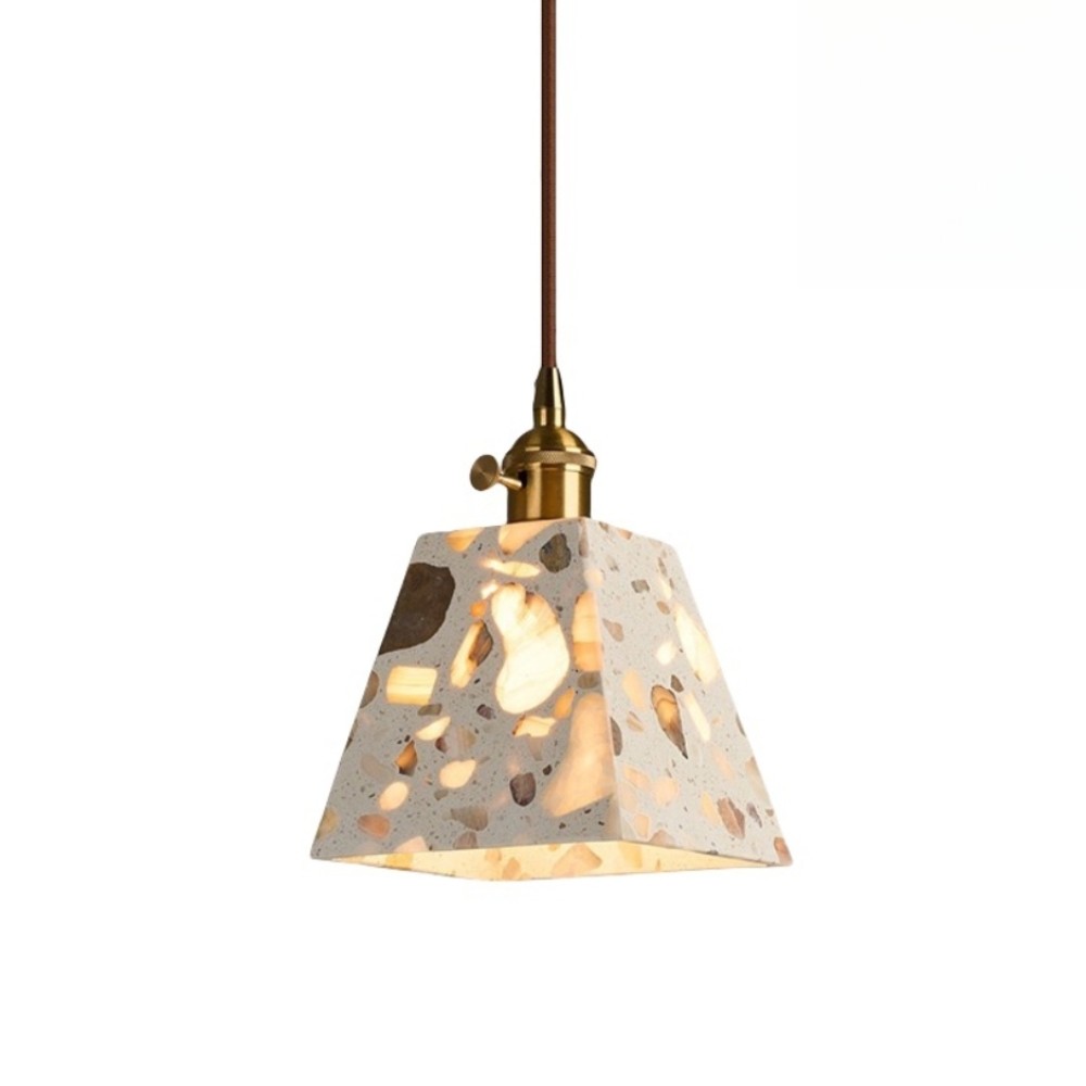 Natuurlijke Wabi-sabi Doorschijnende Terrazzo Hanglamp HL1003
