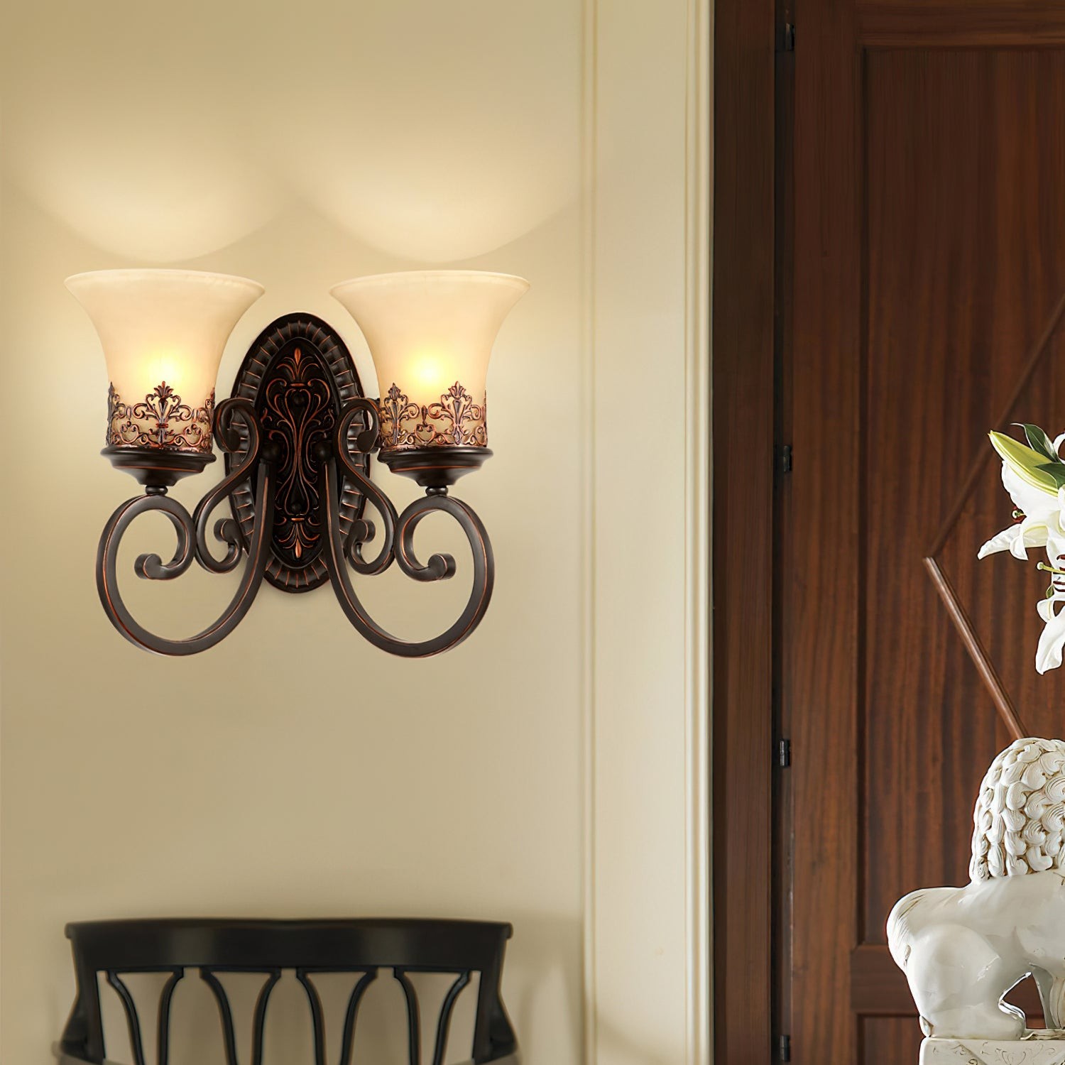 Grote Zwarte Baard Wandlamp HL1159