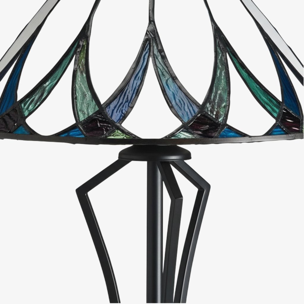 TF Allanton Water Ripple glazen tafellamp - Klassieke stijl voor woonkamer, slaapkamer of studeerkamer HL2176