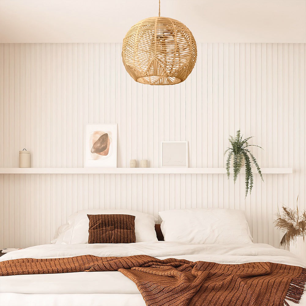 Natuurlijk geweven bol rotan hanglamp HL163