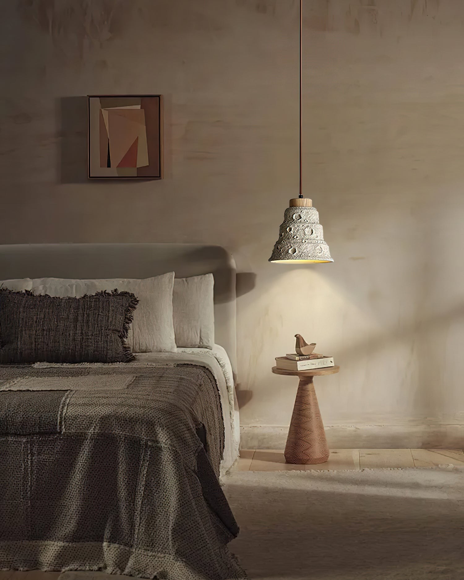 Japanse Wabi Sabi cementen belvormige hanglamp HL939