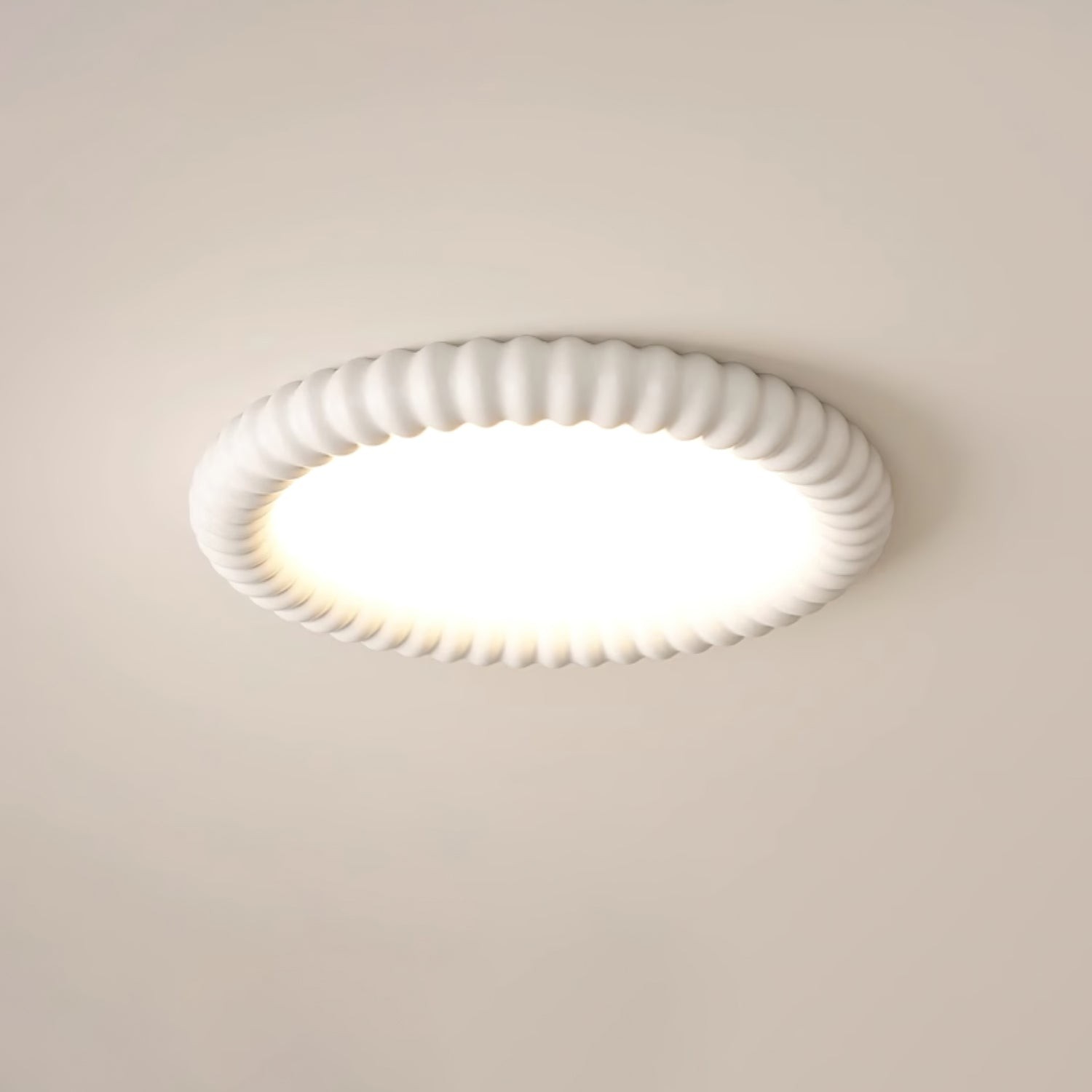 Crèmekleurige stijl rimpelring plafondlamp HL774