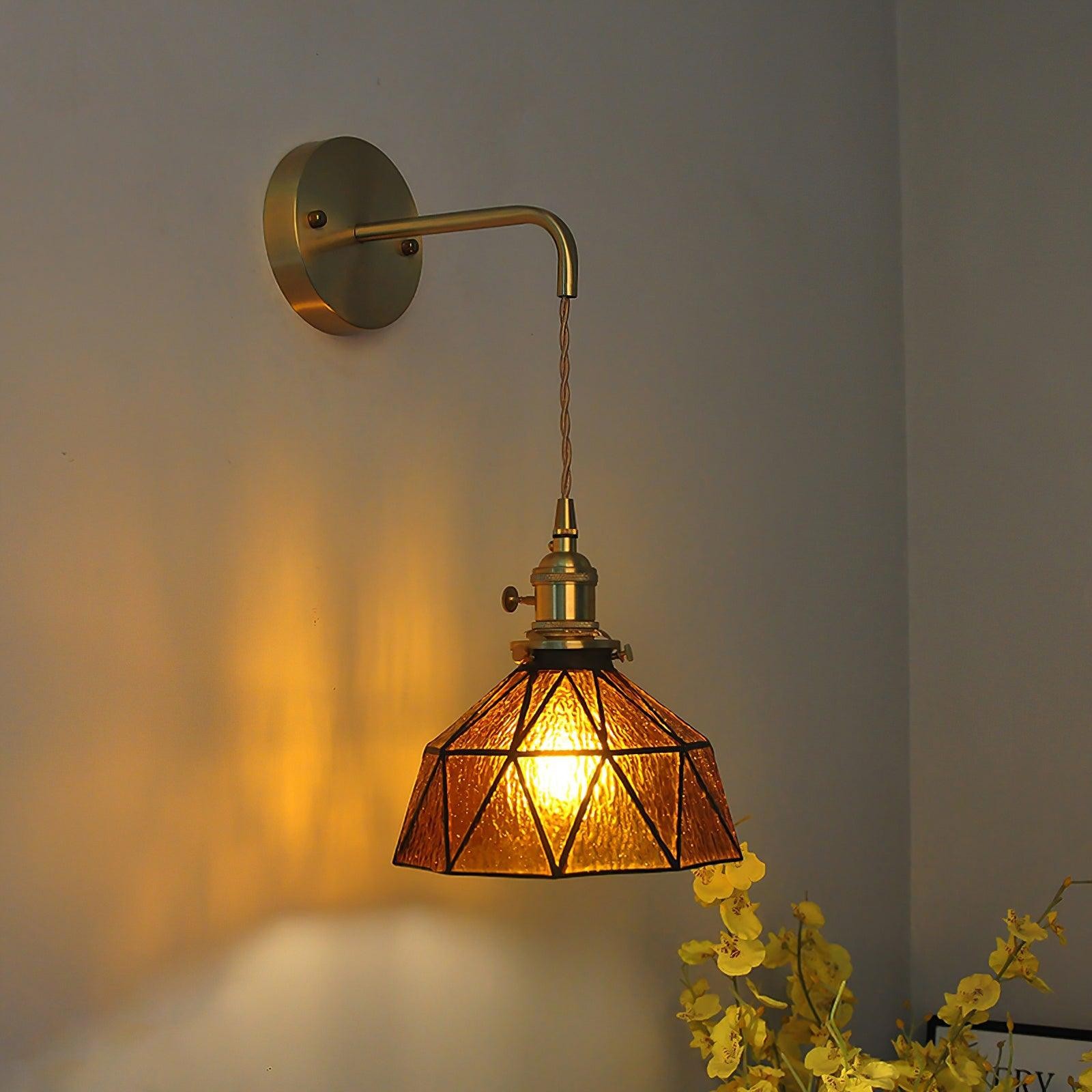 Retro pastorale glazen wandlamp HL781