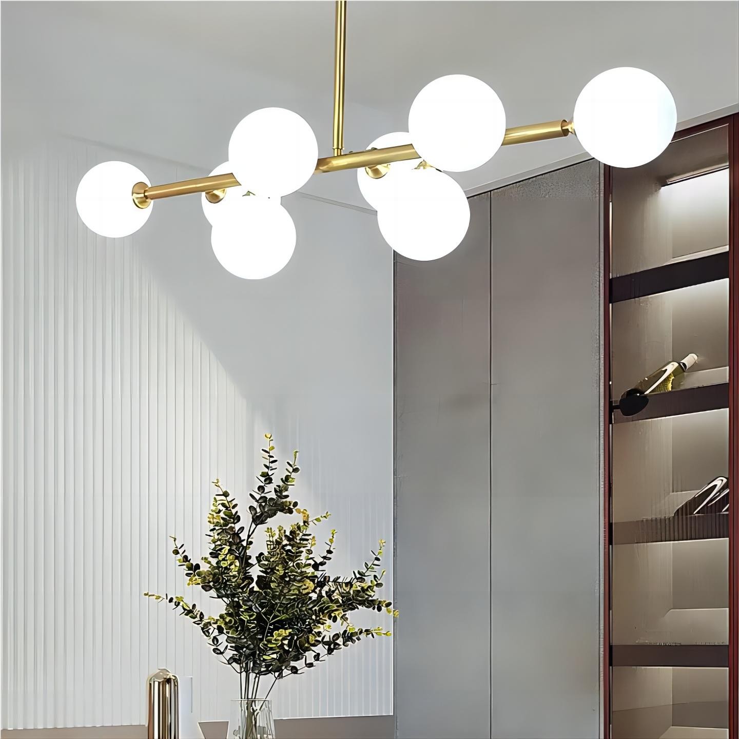 Moderne hanglamp met glazen bollen van metaal HL01