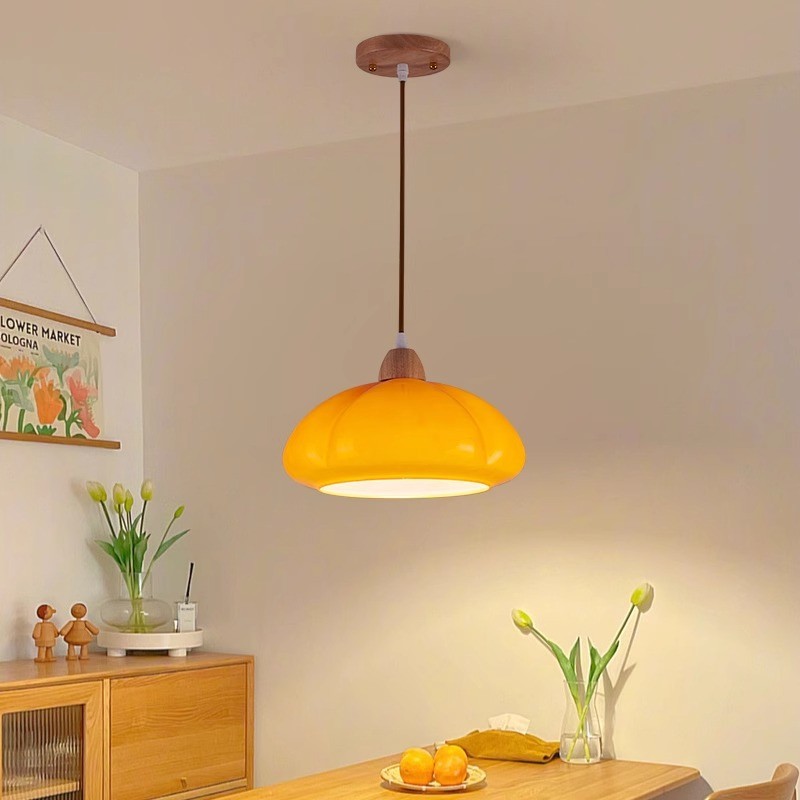 Nordic Retro Oranje Glazen Hanglamp HL133