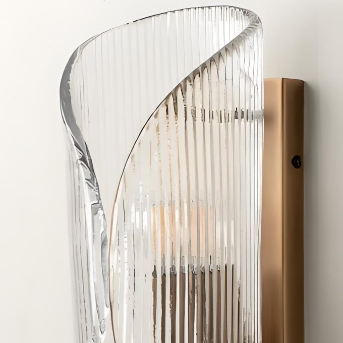 Velora Cilindervormige Glazen Wandlamp - Verfijnde Messing Wandlamp voor Hal of Naast het Bed HL1922