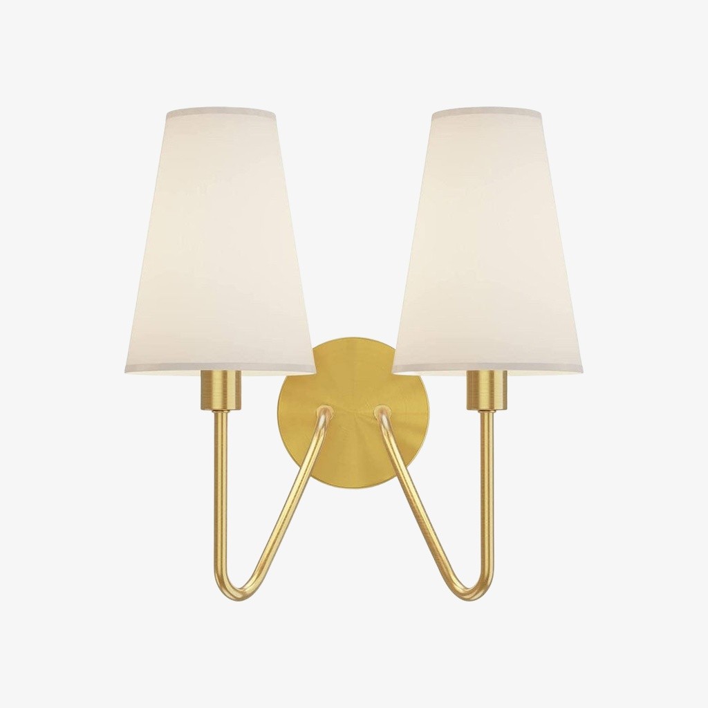Arcuma Vintage geïnspireerde metalen wandlamp - Handgemaakte stoffen kap voor de slaapkamer HL2302