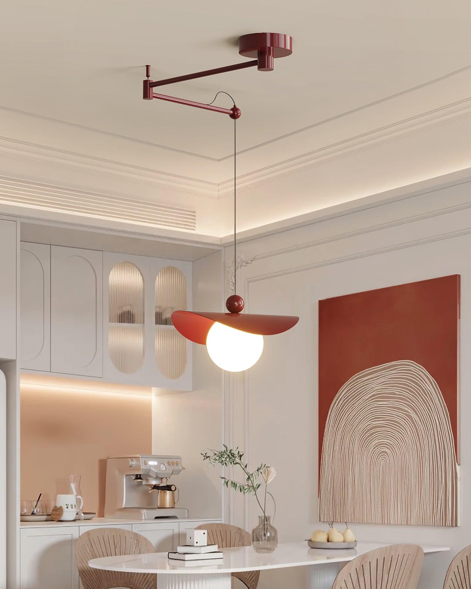 Eenvoudige verstelbare metalen hanglamp met zwenkarm HL990