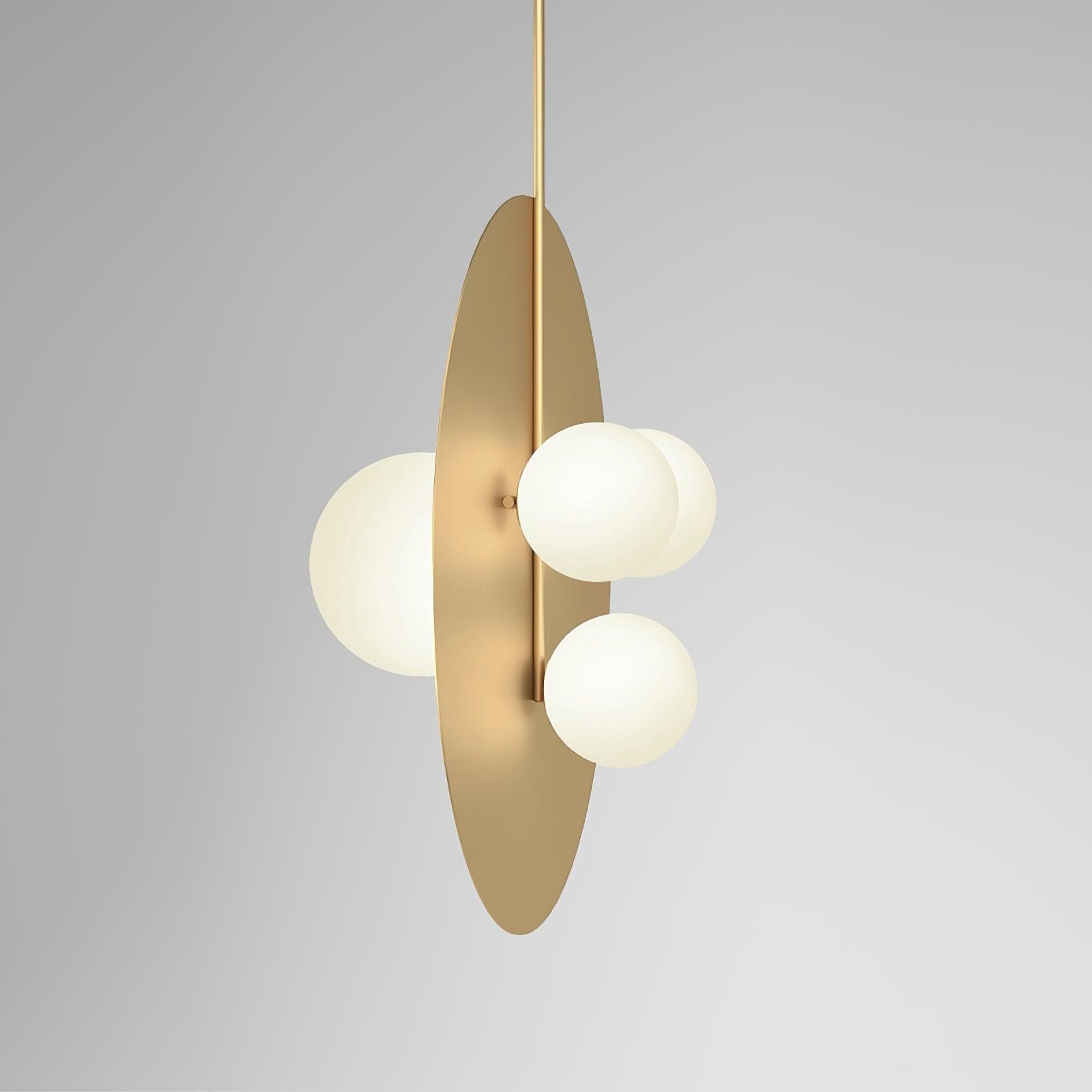 Metalen schijf met bol hanglamp HL414