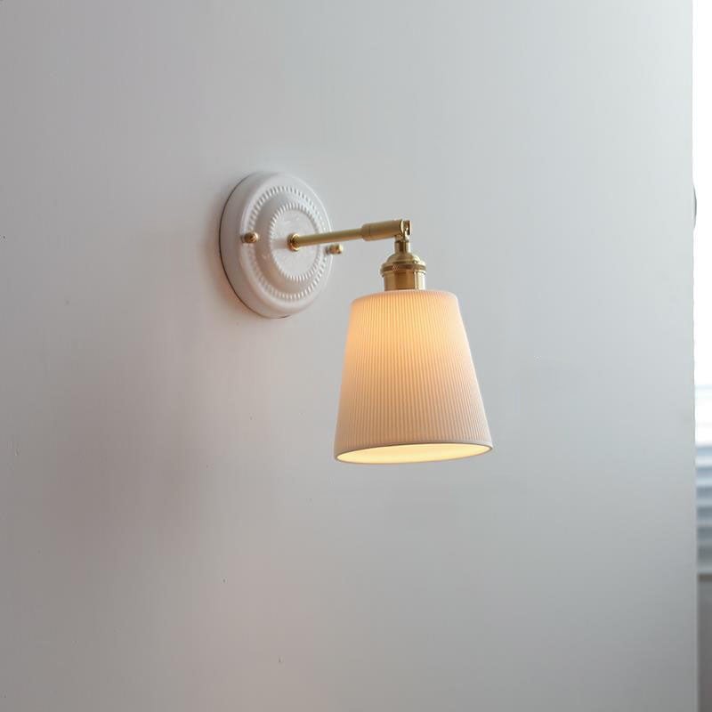 Vintage Japanse keramische messing wandlamp met 1 lamp HL1400