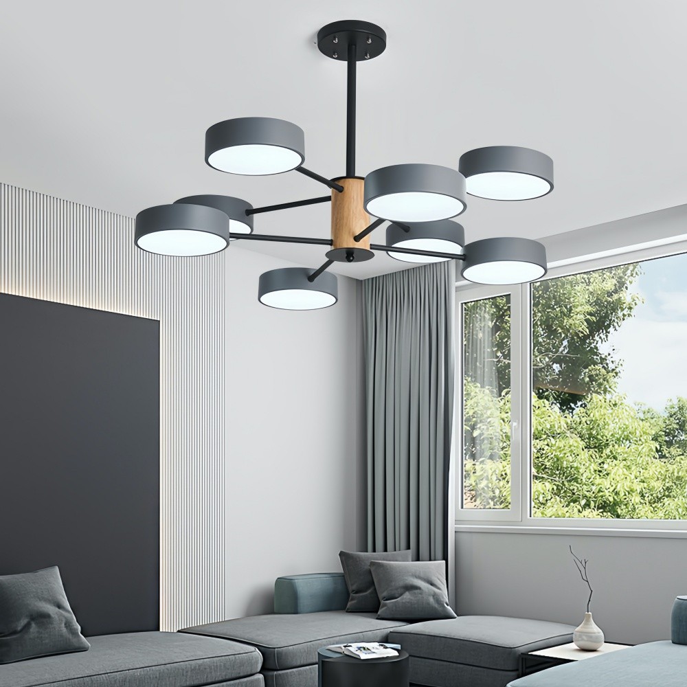 Scandinavische kroonluchter met houten takken - Sputnik Disc LED-lamp HL1352