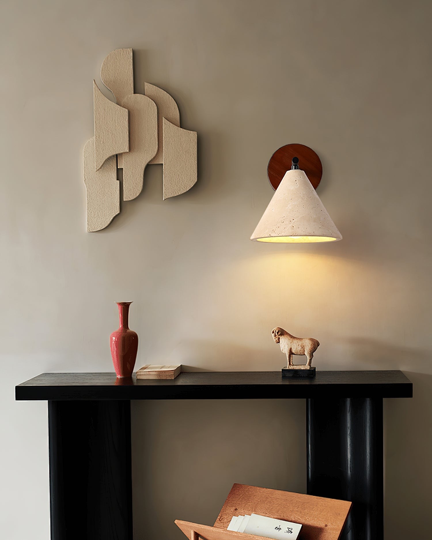Vintage crèmekleurige wandlamp HL439