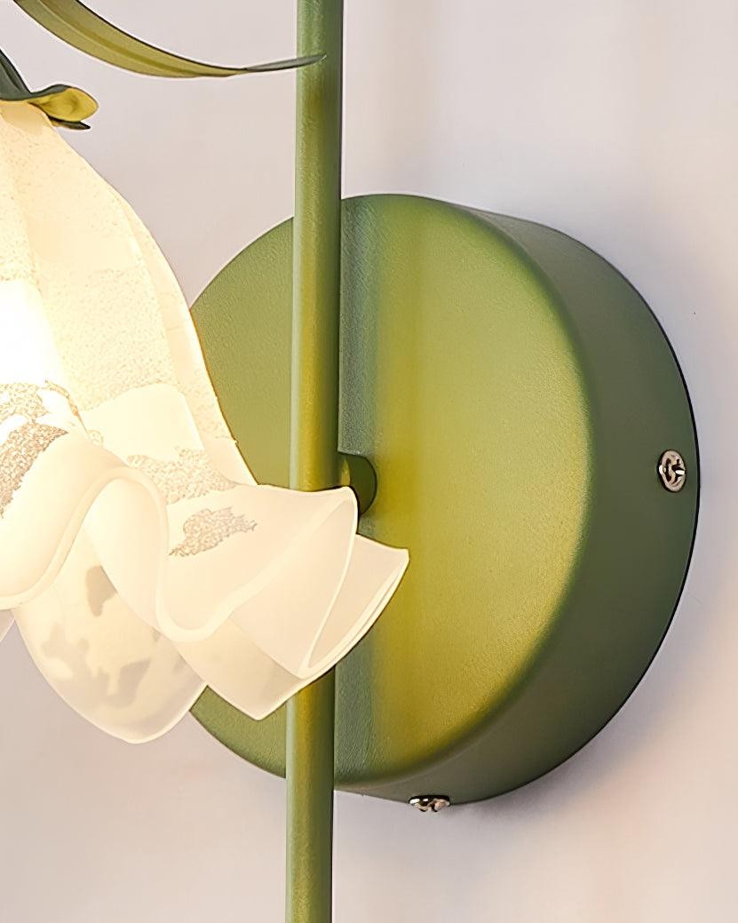 Franse crèmekleurige bloemenwandlamp HL582