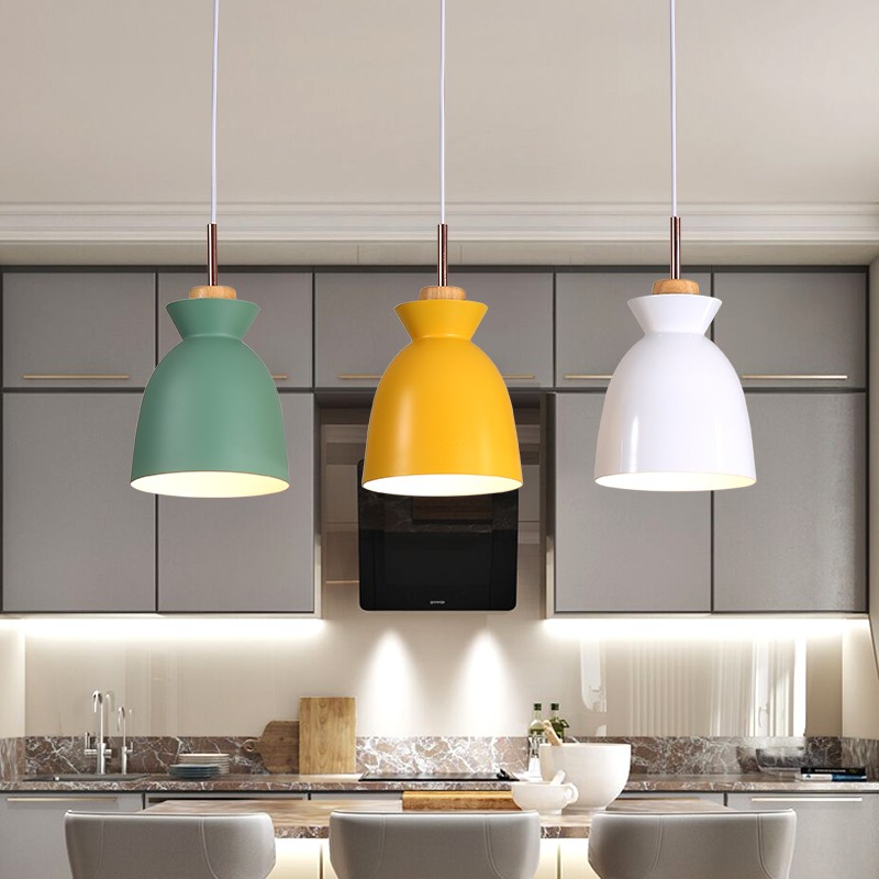Scandinavische MULTI Metaal Hout Macaroon Hanglamp voor Keuken HL88