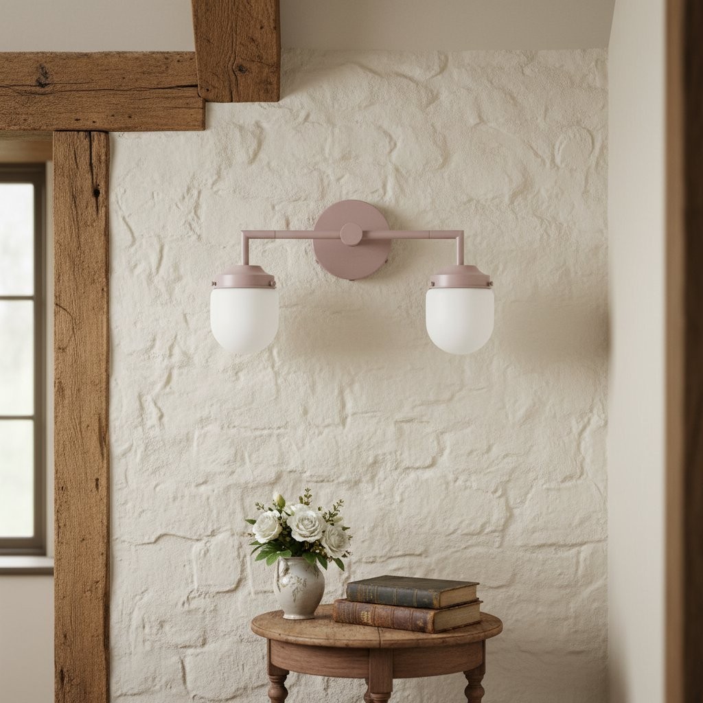 Opaalglas dubbele wastafellamp - Vintage stijl badkamer dubbele wandverlichting HL1665
