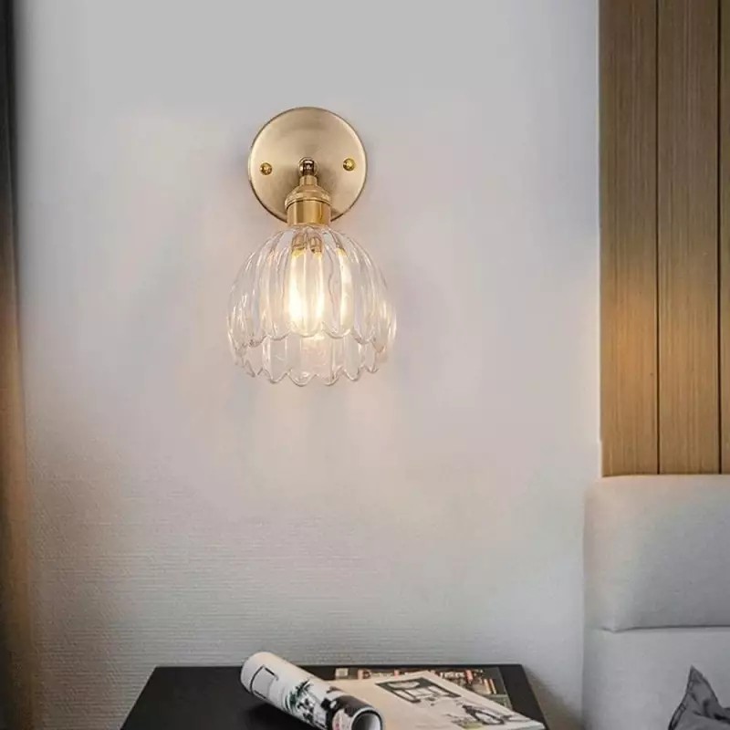 Vintage glazen bloemknop tulp wandlamp HL211