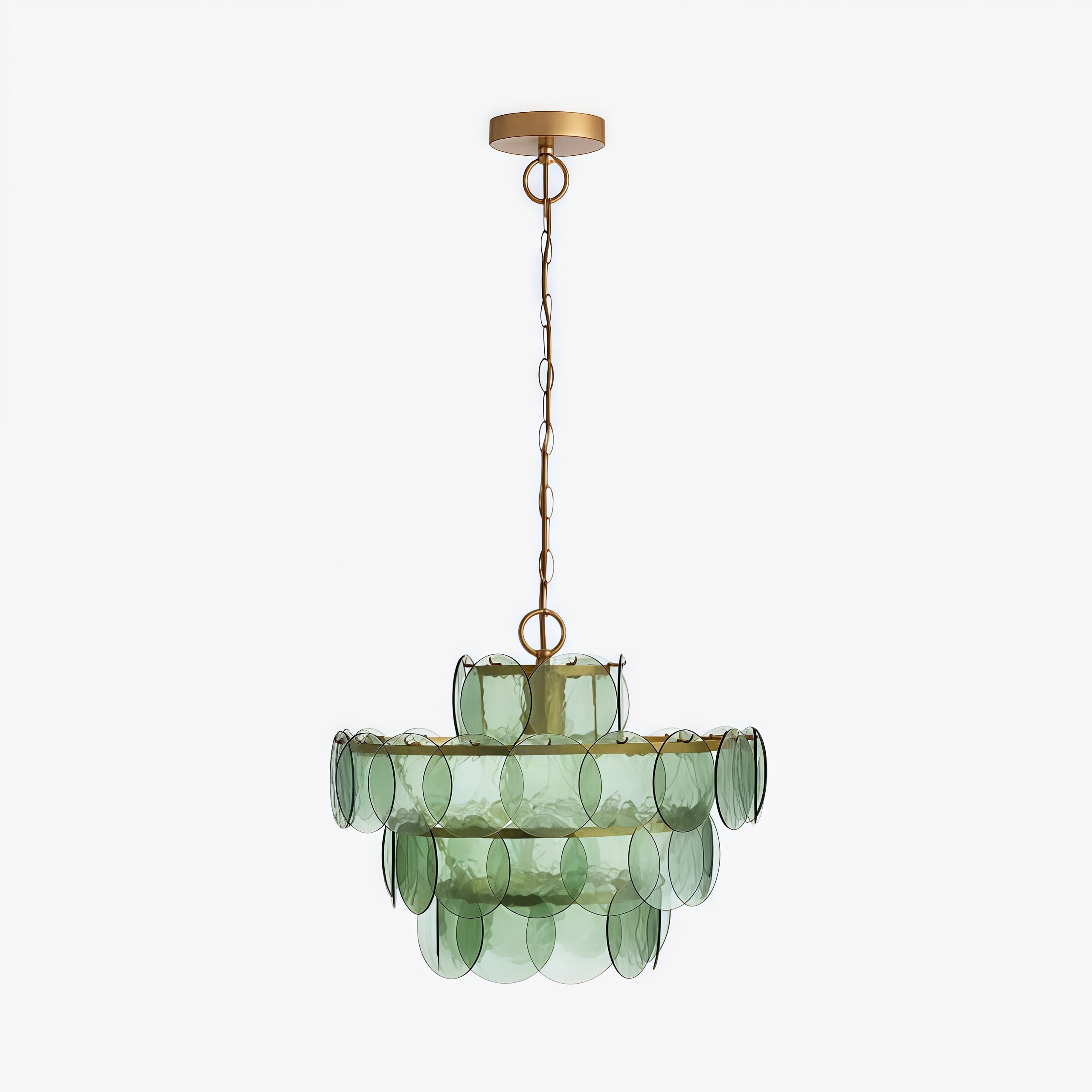 Morien kleurrijke schijf hanglamp - Artistieke hanglamp van glas en metaal voor eetkamer of slaapkamer HL2299