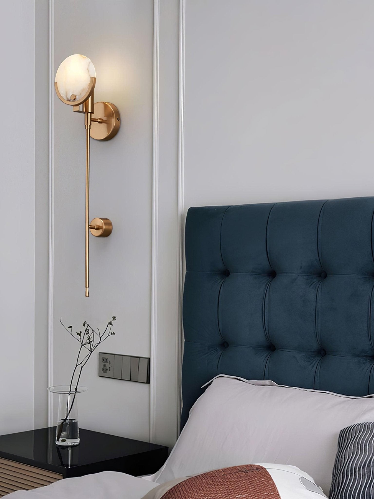 Ava messing alabaster wandlamp HL2941