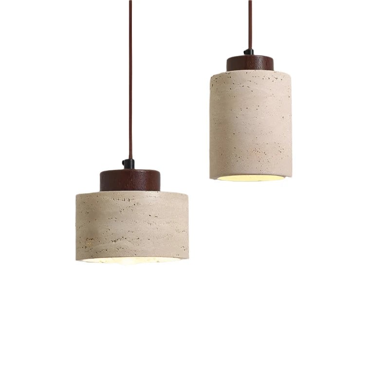 Scandinavische minimalistische hanglamp van travertijn met transparante afwerking HL3467