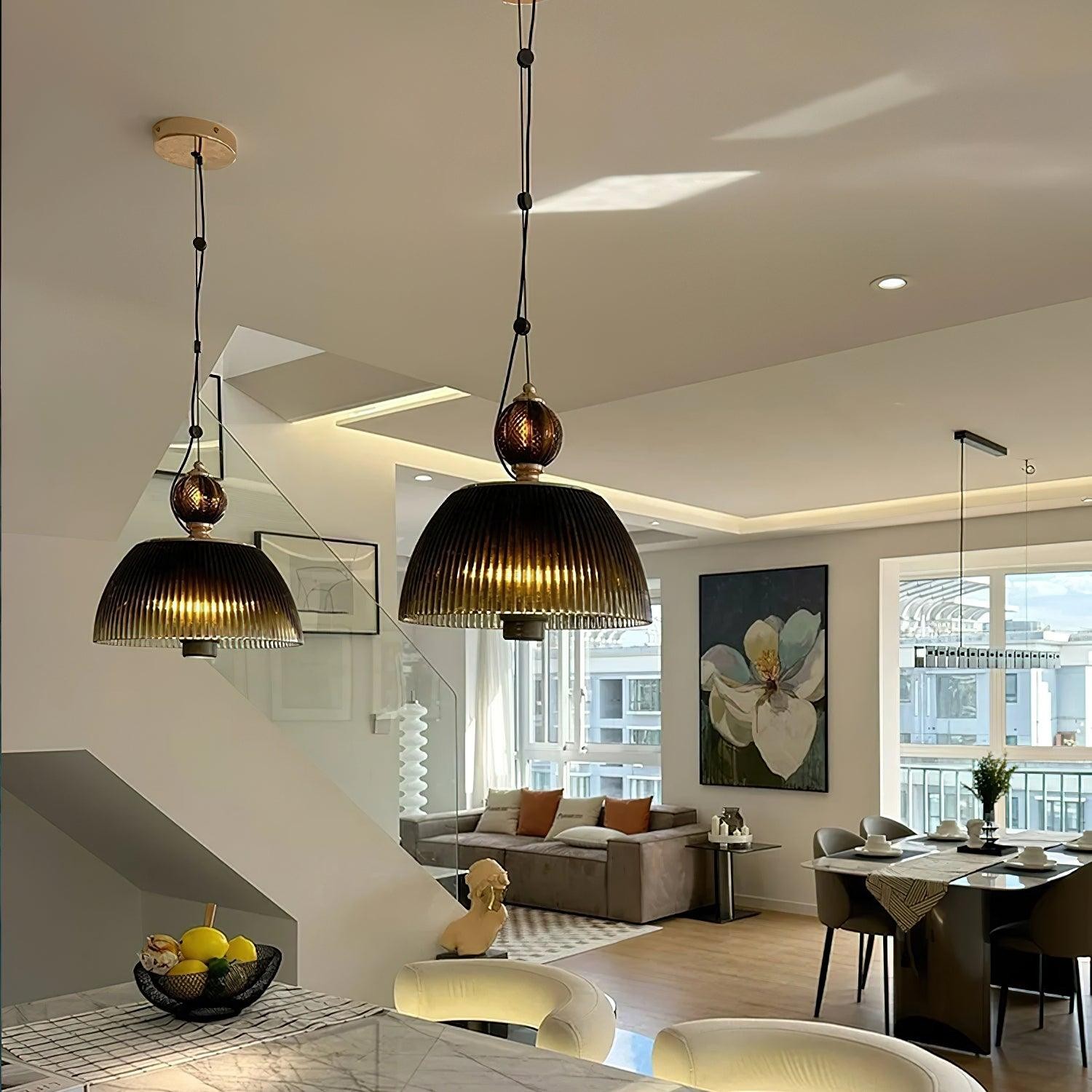 Moderne vintage gradiënt groene glazen hanglamp HL539